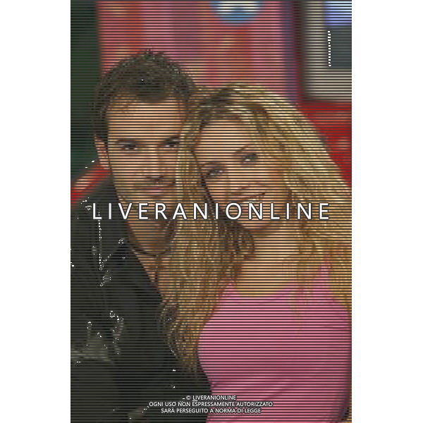 TRASMISSIONE TELEVISIVA \'PIAZZA GRANDE \' 2003 NELLA FOTO MONIA ANZINI-DANIELE ABBAFATI FILMCODX-AG ALDO LIVERANI