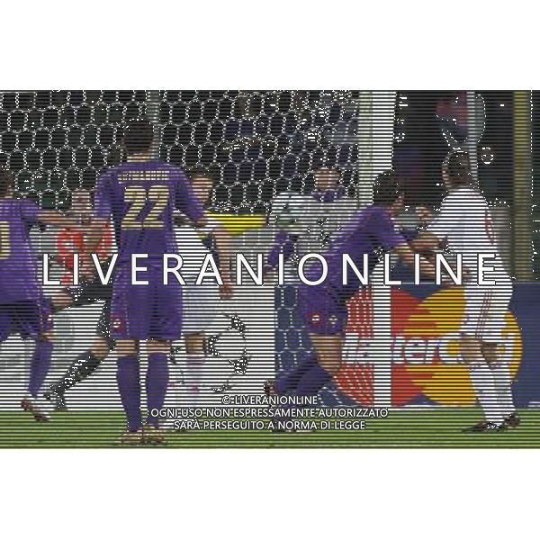 FIORENTINA - BAYERN MONACO 05 NOVEMBRE 2OO8 CHAMPIONS LEAGUE 2008/2009 NELLA FOTO: OCCASIONE DI ALBERTO GILARDINO PARATA DA MICHAEL RENSING FOTO AG. A. LIVERANI SAS