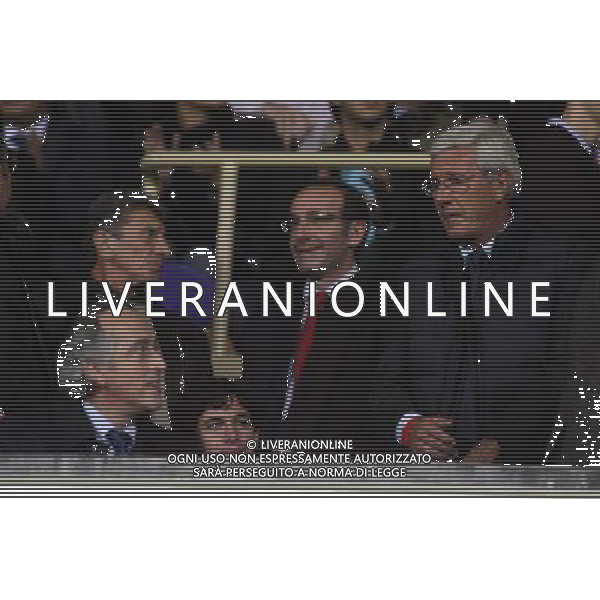 FIORENTINA - BAYERN MONACO 05 NOVEMBRE 2OO8 CHAMPIONS LEAGUE 2008/2009 NELLA FOTO: GIOANCARLO ABETE, MARCELLO LIPPI E DEMETRIO ALBERTINI IN TRIBUNA FOTO AG. A. LIVERANI SAS