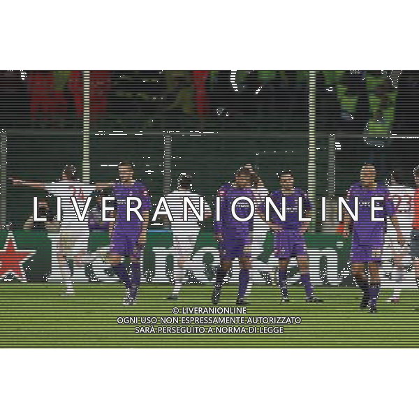FIORENTINA - BAYERN MONACO 05 NOVEMBRE 2OO8 CHAMPIONS LEAGUE 2008/2009 NELLA FOTO: DELUSIONE DELLA FIORENTINA DOPO IL GOL DELL\'1-1 DI TIM BOROWSKI FOTO AG. A. LIVERANI SAS