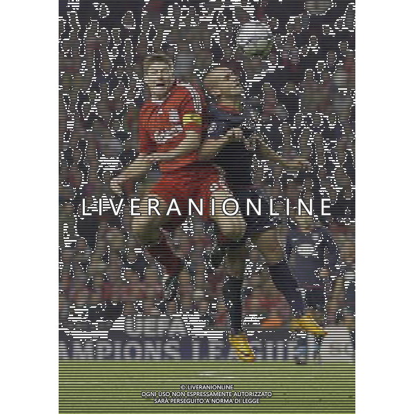 Anfield, Liverpool, Date 041108 Liverpool Vs Atletico Madrid UEFA Champions League nella foto. steven gerrard capitano del liverpool Mariano Pernia madrid atletico ph.AG ALDO LIVERANI SAS ONLY FOR ITALY