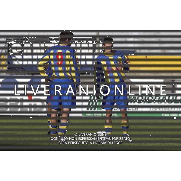 Pisa 05/11/2003 Pisa-Castelnuovo Coppa Italia serie C Nella foto: Martelloni Francesco con Biggi Damiano.* Ph Gianni Nucci/Aldo Liverani