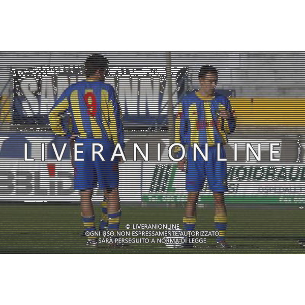 Pisa 05/11/2003 Pisa-Castelnuovo Coppa Italia serie C Nella foto: Martelloni Francesco con Biggi Damiano.* Ph Gianni Nucci/Aldo Liverani