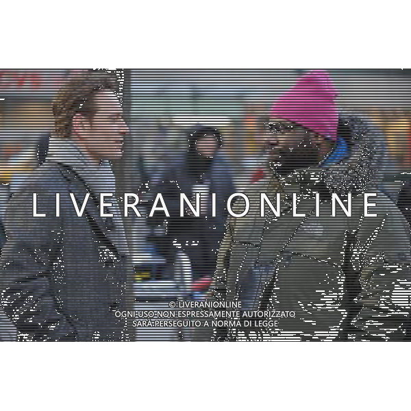 Writer/Director Steve McQueen (R) and actor Michael Fassbender on the set of SHAME. © LFI/Photoshot - ag. aldo liverani sas italy only