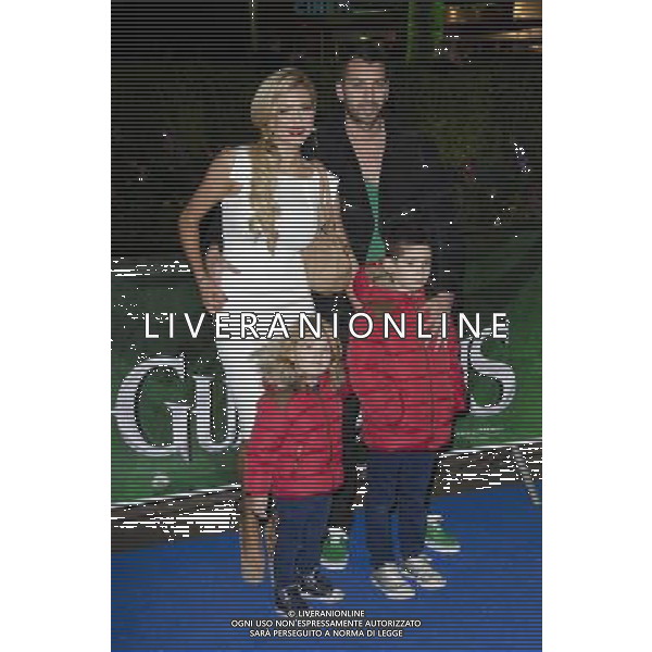 Nicola McLean, husband Tom Williams and their sons Rocky and Striker attends the of \'Rise of the Guardians\' UK Premiere at the Empire Leicester Square in London. 15th November 2012. /AGENZIA ALDO LIVERANI SAS/ITALY ONLY - EDITORIAL USE ONLY