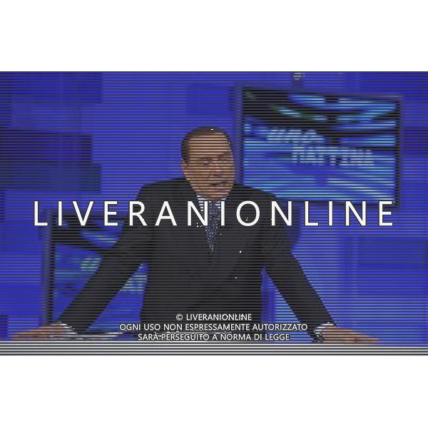 Silvio Berlusconi ospite della trasmissione televisiva UnoMattina a Roma 11 febbraio 2013 ©Corradetti/AGENZIA ALDO LIVERANI SAS