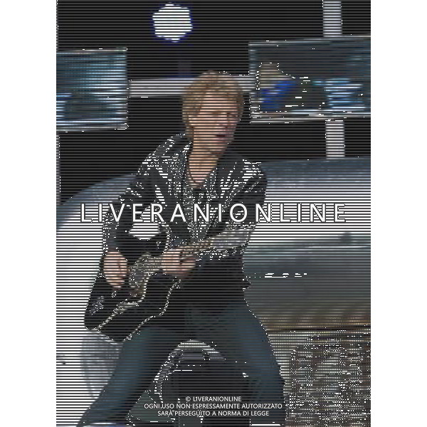 - Pictured is: Singer and guitarist Jon Bon Jovi and Bon Jovi performing live as part of their \'Because We Can Tour\' at Hampden Stadium, Glasgow, Scotland, UK. 3rd July 2013. AG ALDO LIVERANI SAS ONLY ITALY