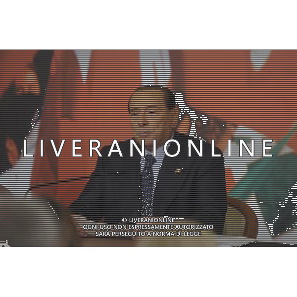 Conferenza stampa di Silvio Berlusconi in merito alla condanna per i diritti televisivi Mediaset nella sede di Forza Italia a Roma 25 novembre 2013 ©Corradetti/AGENZIA ALDO LIVERANI SAS