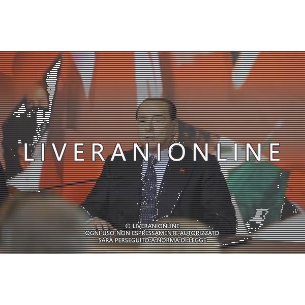 Conferenza stampa di Silvio Berlusconi in merito alla condanna per i diritti televisivi Mediaset nella sede di Forza Italia a Roma 25 novembre 2013 ©Corradetti/AGENZIA ALDO LIVERANI SAS