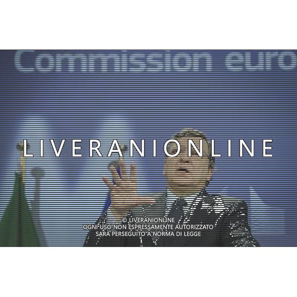 EU Commission President Jose Manuel Barroso during a press conference after a meeting at the EU Commission heaquarters in Brussels, Belgium on 29.01.2014 The Itlaian government joins the EU commission for the weekly seminar of the institution. AG ALDO LIVERANI SAS ONLY ITALY