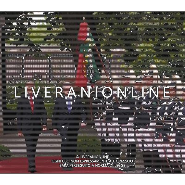 (140624) -- LISBON, June 24, 2014 () -- Visiting German President Joachim Gauck (2nd L) reviews an honor guard at the accompany of Portuguese President Anibal Cavaco Silva (1st L) during his visit to Portugal in Lisbon, Portugal, June 24, 2014. (/Zhang Liyun) ©photoshot/Agenzia Aldo Liverani sas - ITALY ONLY - EDITORIAL USE ONLY