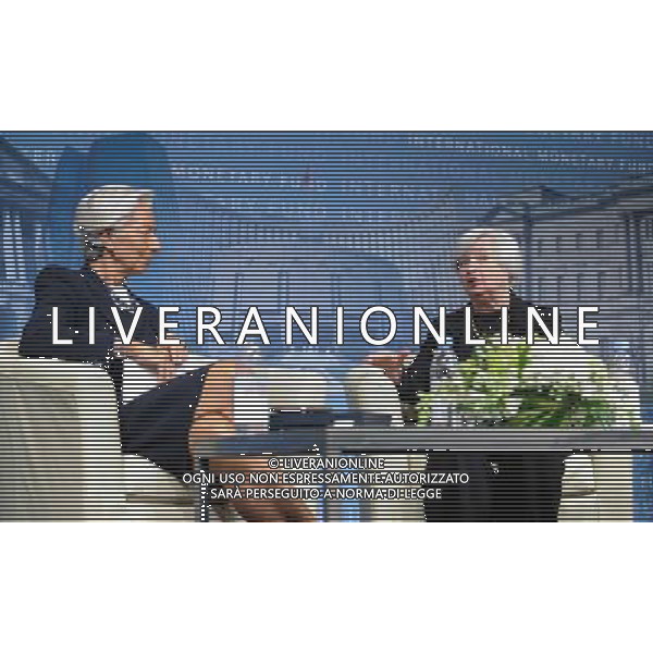 (140702) -- WASHINGTON D.C., July 2, 2014 () -- Christine Lagarde (L), Managing Director of the International Monetary Fund (IMF), looks as U.S. Federal Reserve Chair Janet Yellen speaks at the headquarters of the IMF in Washington D.C., capital of the United States, July 2, 2014. U.S. Federal Reserve Chair Janet Yellen said Wednesday that she didn\'t see the need for the central bank to change current monetary policy in order to address financial stability concerns, although she acknowledged \'pockets of increased risk-taking\' in the financial system. (/Bao Dandan) AG ALDO LIVERANI SAS ONLY ITALY