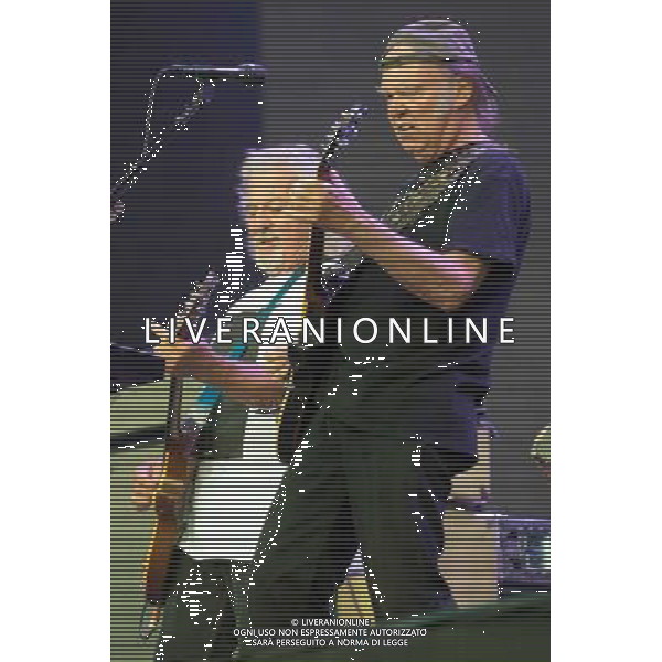 Frank Sampredo of Crazy Horse and Canadian singer-songwriter Neil Young performing at British Summer Time, Hyde Park, London, England, UK on Saturday 12th July 2014. AG ALDO LIVERANI SAS ONLY ITALY