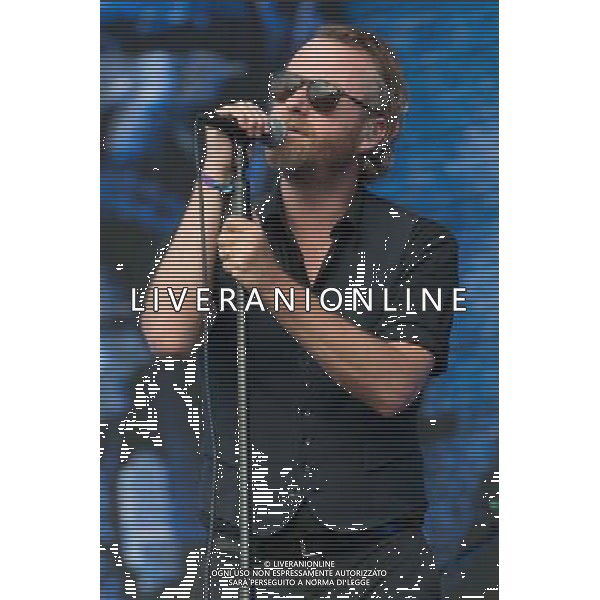 Matt Berninger of American indie rock band The National performing at British Summer Time, Hyde Park, London, England, UK on Saturday 12th July 2014.