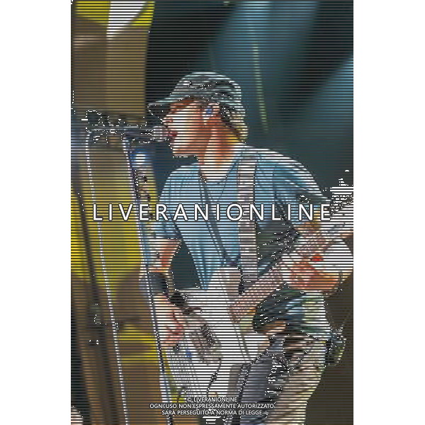 Blink 182 - Tom DeLonge (guitar, vocals) performing live in concert at the O2 Brixton Academy, London, United Kingdom. Blink 182 will headline Reading and Leeds festivals later in August for the second time in five years. Date: 08/08/2014 AG ALDO LIVERANI SAS ONLY ITALY