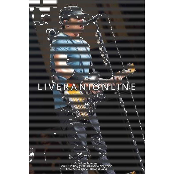 Blink 182 - Tom DeLonge (guitar, vocals) performing live in concert at the O2 Brixton Academy, London, United Kingdom. Blink 182 will headline Reading and Leeds festivals later in August for the second time in five years. Date: 08/08/2014 AG ALDO LIVERANI SAS ONLY ITALY