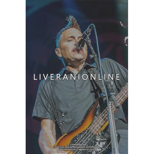 Blink 182 - Mark Hoppus (bass guitar, vocals) performing live in concert at the O2 Brixton Academy, London, United Kingdom. Blink 182 will headline Reading and Leeds festivals later in August for the second time in five years. Date: 08/08/2014 AG ALDO LIVERANI SAS ONLY ITALY