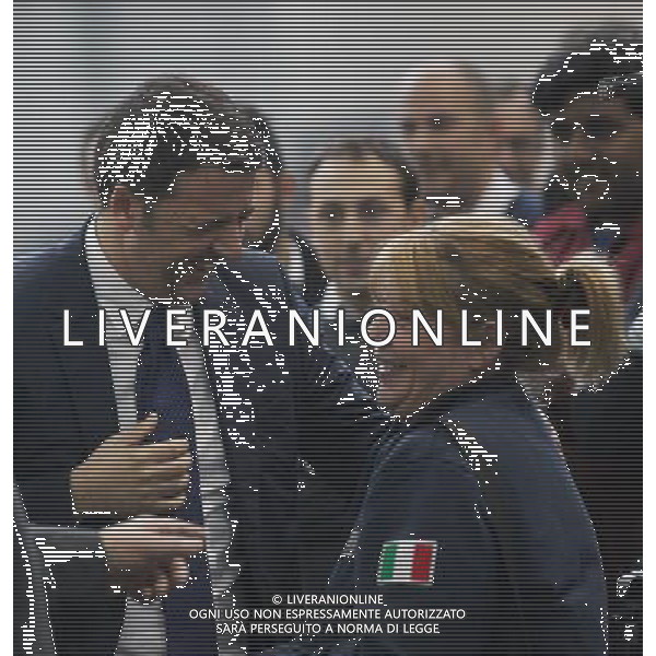 La visita del Premier Matteo Renzi alla ditta OMR a Brescia 03 Novembre 2014 ©Fotolive simone venezia/AGENZIA ALDO LIVERANI SAS