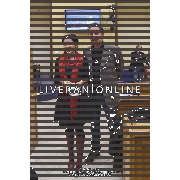 Roma - 27/02/2015 - Montecitorio - Sala Stampa - Conferenza stampa M5S - nella foto: Fabiana Dadone e Andrea Cioffi / Ph. Fabrizio Corradetti - ag. Aldo Liverani Sas