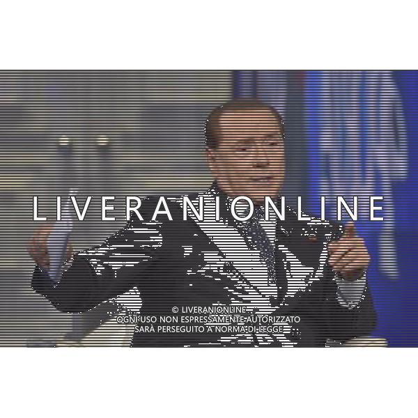 Silvio Berlusconi ospite della trasmissione televisiva \'Porta a Porta\' a Roma 26 maggio 2015 ©Corradetti/AGENZIA ALDO LIVERANI Sas
