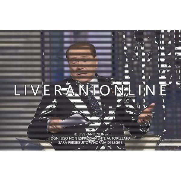Silvio Berlusconi ospite della trasmissione televisiva \'Porta a Porta\' a Roma 26 maggio 2015 ©Corradetti/AGENZIA ALDO LIVERANI Sas