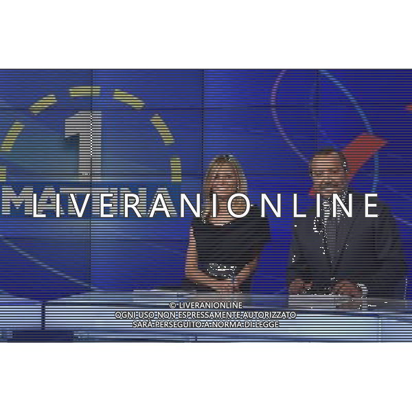 Trasmissione Tv \' Uno Mattina \' Roma - 07.09.2016 - Studi Rai Saxa Rubra - nella foto: Francesca Fialdini e Franco Di Mare / Ph. Corradetti-Ag. Aldo Liverani/ AGENZIA ALDO LIVERANI SAS