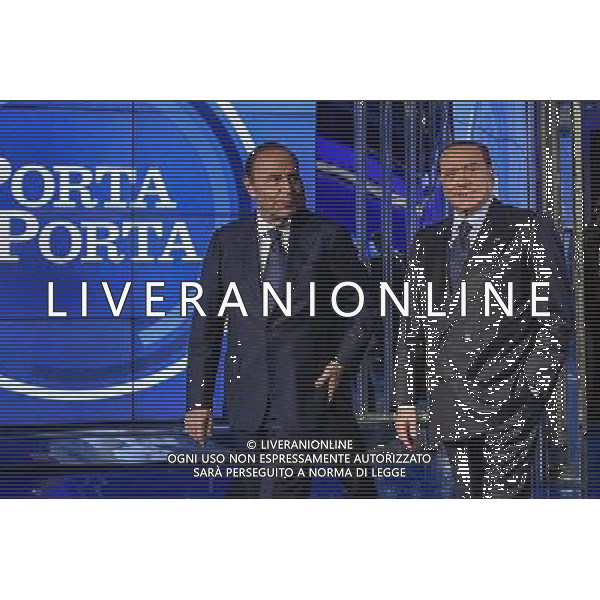 Trasmissione TV \' Porta a Porta \' Roma - 22.11.2016 - Studi RAI Teulada - nella foto: Silvio Berlusconi e Bruno Vespa /Ph.Corradetti-Ag Aldo Liverani / AGENZIA ALDO LIVERANI SAS