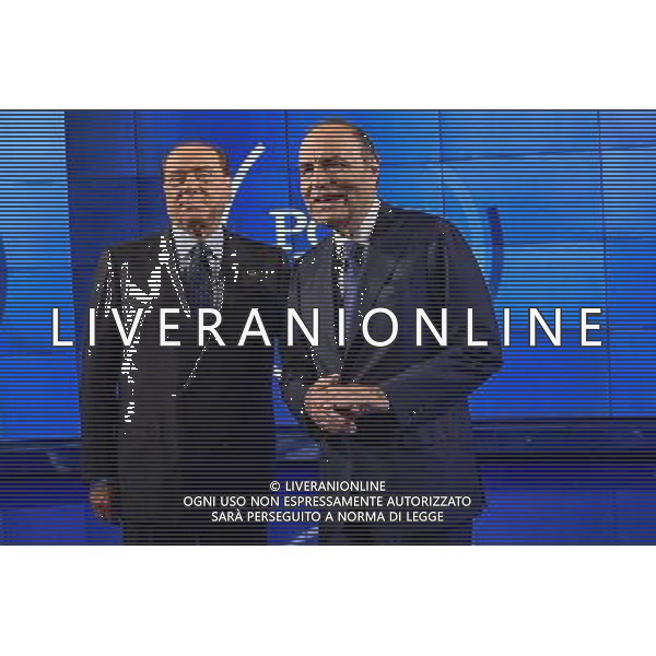 Trasmissione TV \' Porta a Porta \' Roma - 22.11.2016 - Studi RAI Teulada - nella foto: Silvio Berlusconi e Bruno Vespa /Ph.Corradetti-Ag Aldo Liverani / AGENZIA ALDO LIVERANI SAS