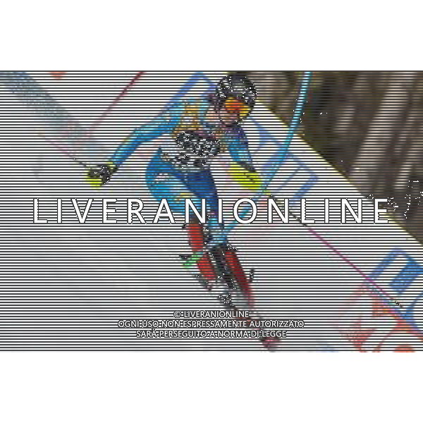 Luca Tedeschi/LM - 2021 FIS Alpine World SKI Championships - Slalom - Women - alpine ski race 20 February 2021 - Druscie, cortina (bl), Italy Photo showing: Camille RAST (SUI) @LM/Luca Tedeschi AG ALDO LIVERANI SAS