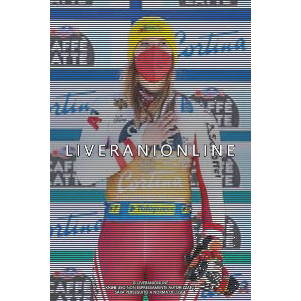 Luca Tedeschi/LM - 2021 FIS Alpine World SKI Championships - Slalom - Women - alpine ski race 20 February 2021 - Druscie, cortina (bl), Italy Photo showing: Katharina LIENSBERGER (AUT) winner of the women\'s slalom in Cortina d\'Ampezzo @LM/Luca Tedeschi AG ALDO LIVERANI SAS