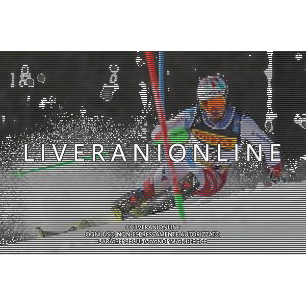 Luca Tedeschi/LM - 2021 FIS Alpine World SKI Championships - Slalom - Men - alpine ski race 21 February 2021 - Druscie, cortina (bl), Italy Photo showing: Luca AERNI (SUI) @LM/Luca Tedeschi AG ALDO LIVERANI SAS