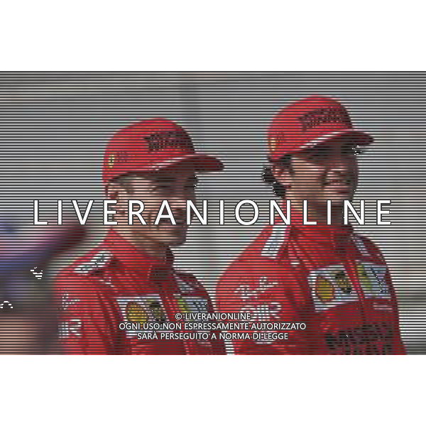(L to R): Charles Leclerc (MON) Ferrari with Carlos Sainz Jr (ESP) Ferrari. 12.03.2021. Formula 1 Testing, Sakhir, Bahrain, Day One. - www.xpbimages.com, EMail: requests@xpbimages.com © Copyright: Moy / XPB Images/ AGENZIA ALDO LIVERANI SAS - ITALY ONLY EDITORIAL USE ONLY