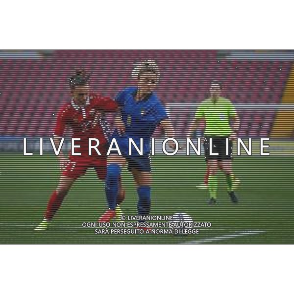 GriffoniE/LMedia - Women&#39;s World Cup 2023 Qualifiers - Italy vs Moldova - FIFA World Cup 17 September 2021 - Nereo Rocco stadium, Trieste, Italy Photo showing: Martina Rosucci (Italy) in action against Irina Topal (Moldova) @GriffoniE/LMedia/AGENZIA ALDO LIVERANI SAS