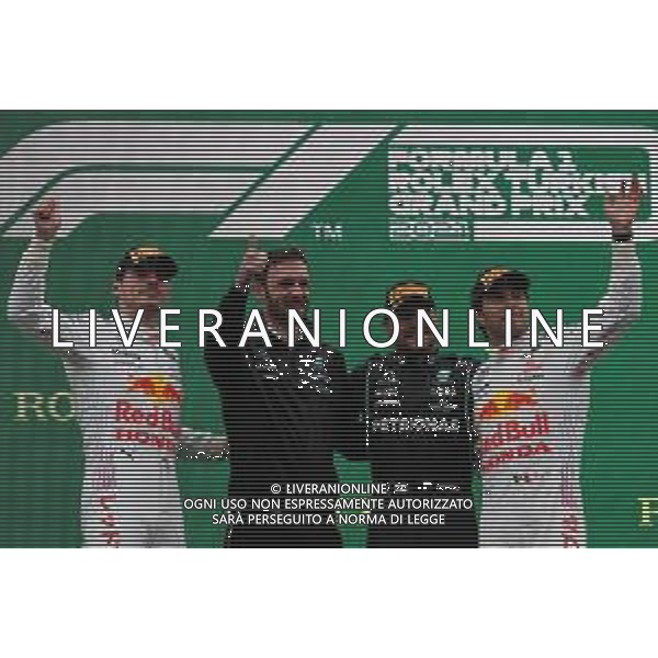 1st place Valtteri Bottas (FIN) Mercedes AMG F1 W12, 2nd place Max Verstappen (NLD) Red Bull Racing RB16B and 3rd place Sergio Perez (MEX) Red Bull Racing RB16B. 10.10.2021. Formula 1 World Championship, Rd 16, Turkish Grand Prix, Istanbul, Turkey, Race Day. - www.xpbimages.com, EMail: requests@xpbimages.com © Copyright: Batchelor / XPB Images/AGENZIA ALDO LIVERANI SAS - ITALY ONLY EDITORIAL USE ONLY