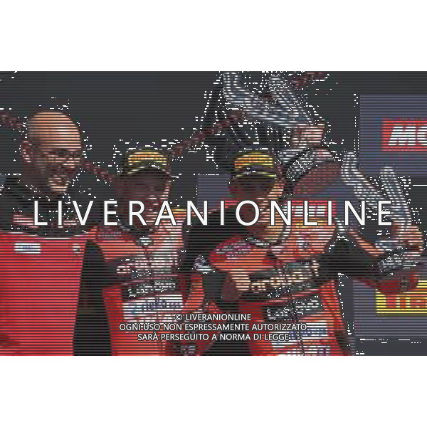 MISANO - Campionato Mondiale Superbike 12/06/2022 - nella foto: esultanza dei ducatisti sul podio ©Claudio Zamagni/Agenzi Aldo Liverani s.a.s.