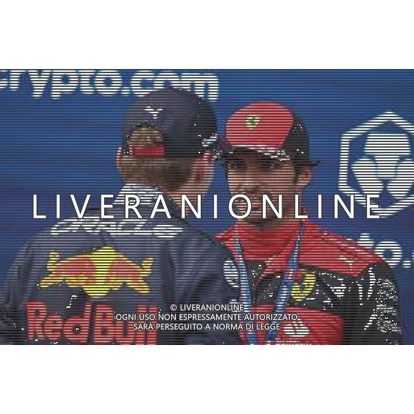 1st for Max Verstappen (NLD) Red Bull Racing and 3rd for Carlos Sainz Jr (ESP) Ferrari. 09.07.2022. Formula 1 World Championship, Rd 11, Austrian Grand Prix, Spielberg, Austria, Sprint Day. - www.xpbimages.com, EMail: requests@xpbimages.com © Copyright: Batchelor / XPB Images/AGENZIA ALDO LIVERANI SAS - ITALY ONLY EDITORIAL USE ONLY