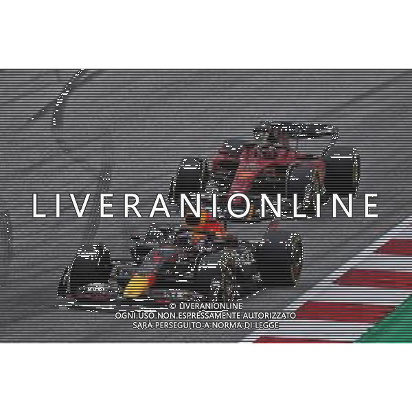 Max Verstappen (NLD) Red Bull Racing RB18 leads Charles Leclerc (MON) Ferrari F1-75. 10.07.2022. Formula 1 World Championship, Rd 11, Austrian Grand Prix, Spielberg, Austria, Race Day. - www.xpbimages.com, EMail: requests@xpbimages.com © Copyright: Coates / XPB Images/AGENZIA ALDO LIVERANI SAS - ITALY ONLY EDITORIAL USE ONLY
