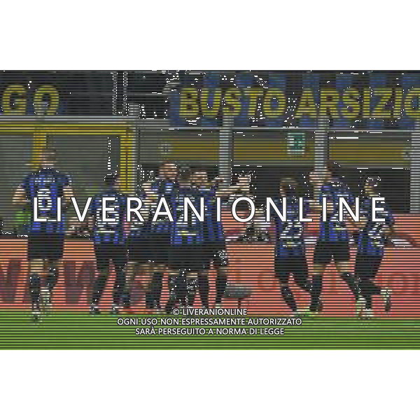 Serie A 2023-2024 Stadio Giuseppe Meazza, Milano Inter vs Atalanta Nella foto: Festa gol Inter ©Andrea Rosito/AGENZIA ALDO LIVERANI SAS